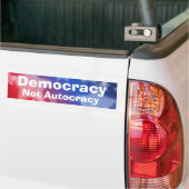 Democratisch en niet autocratisch bumpersticker (Op Truck)