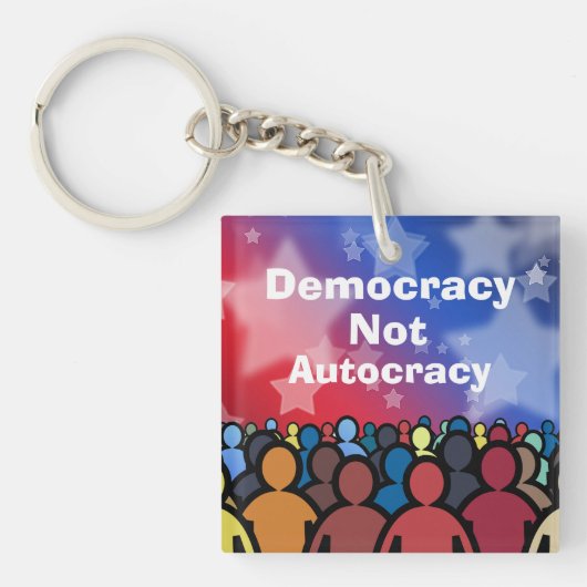 Democratisch en niet autocratisch sleutelhanger (Voorkant)