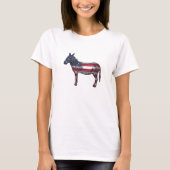 Democratisch ezel Amerikaanse vlag Shirt (Voorkant)