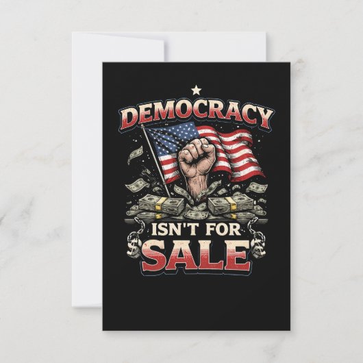 Democratisch Is Niet Te Koop Bedankkaart (Voorkant)