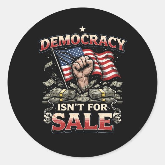 Democratisch Is Niet Te Koop Ronde Sticker (Voorkant)