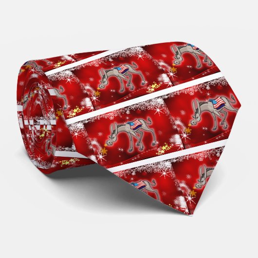 Democratisch kerstfeest stropdas (Opgerold)