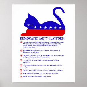Democratisch partijplatform Funny Political Cat Poster