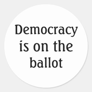 Democratisch proces op het stembiljet Bericht Rond Ronde Sticker