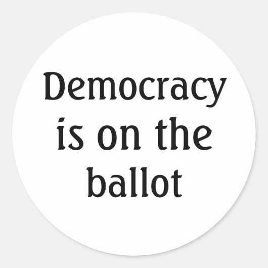 Democratisch proces op het stembiljet Bericht Rond Ronde Sticker (Voorkant)