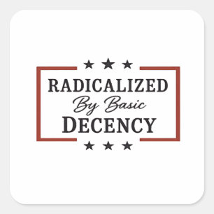 Democratisch sociaal geradicaliseerd door basisdec vierkante sticker