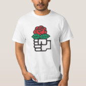 Democratisch socialisme (het eerste en het Roos sy T-shirt (Voorkant)