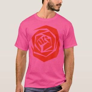 Democratisch Socialisten Rode Roos Vuist T-shirt