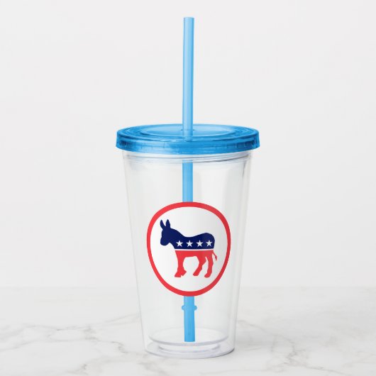Democratische Donkey Acryl Drinkbeker (Voorkant)