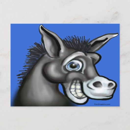 Democratische Donkey Briefkaart (Voorkant)