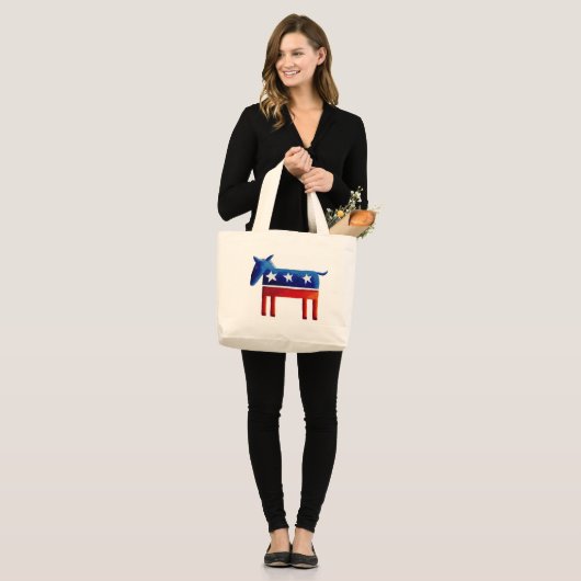 Democratische Donkey Grote Tote Bag (Voorkant (model))