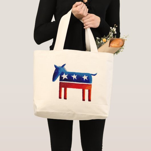 Democratische Donkey Grote Tote Bag (Voorkant (product))