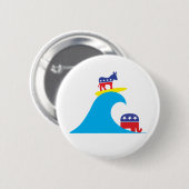 Democratische Donkey Riding the Blue Wave Ronde Button 5,7 Cm (Voorkant /achterkant)