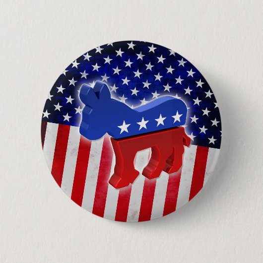 Democratische Donkey Ronde Button 5,7 Cm (Voorkant)
