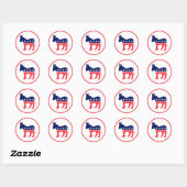 Democratische Donkey Ronde Sticker (Vel)