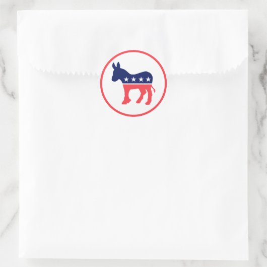 Democratische Donkey Ronde Sticker (Tas)