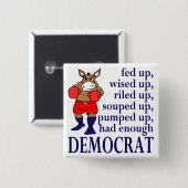 Democratische Donkey Square Politieke Button (Voorkant /achterkant)