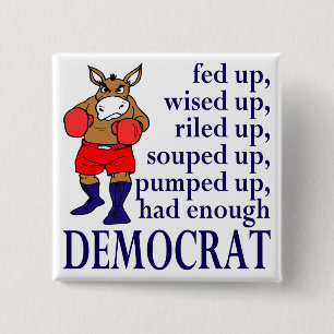 Democratische Donkey Square Politieke Button