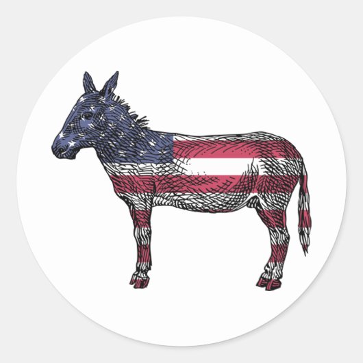 Democratische Donkey Stickers (Voorkant)