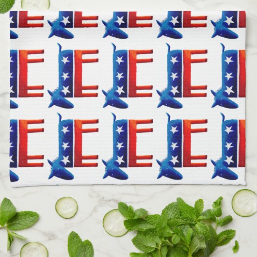 Democratische Donkey Theedoek (Gevouwen)