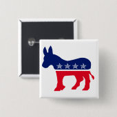 Democratische Donkey Vierkante Button 5,1 Cm (Voorkant /achterkant)