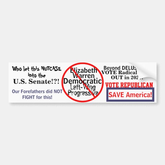 Democratische Elizabeth Warren Bewerk het JAAR Bumpersticker (Voorkant)