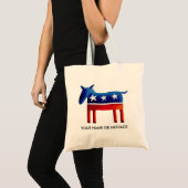 Democratische Ezel Aangepaste Naam Of Bericht Tote Bag (Voorkant (product))