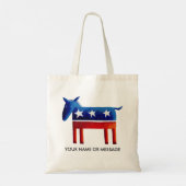 Democratische Ezel Aangepaste Naam Of Bericht Tote Bag (Achterkant)