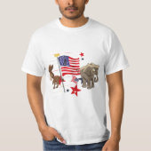 Democratische ezel en republikeinse olifant t-shirt (Voorkant)
