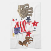 Democratische ezel en republikeinse olifant theedoek (Verticaal)