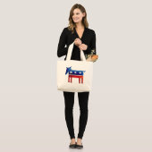 Democratische Ezel Grote Tote Bag (Voorkant (model))