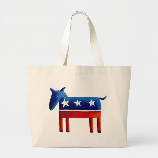 Democratische Ezel Grote Tote Bag (Voorkant)