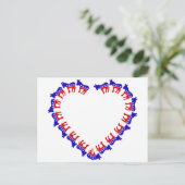 Democratische ezel in een hart briefkaart (Staand voorkant)