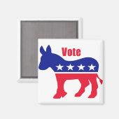 Democratische ezel met onderschrift: STEM! Magneet (Voorkant / Achterkant)