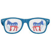 Democratische ezel politieke partij retro zonnebri retro zonnebril (Voorkant)
