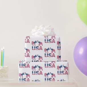 Democratische ezel Republikeinse olifantenpolitiek Cadeaupapier