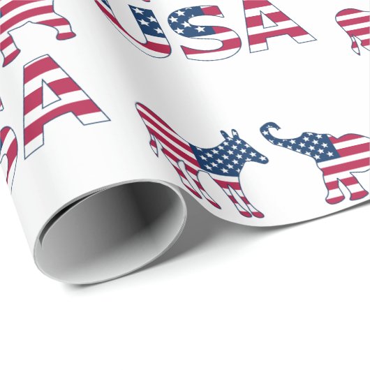 Democratische ezel Republikeinse olifantenpolitiek Cadeaupapier (Rol Hoek)