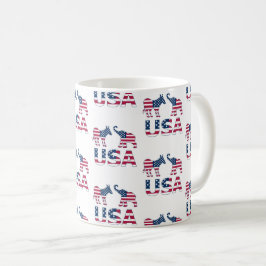 Democratische ezel Republikeinse olifantenpolitiek Koffiemok