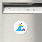 Democratische ezel rijdt op de Blue Wave Magneet (Insitu (Vaatwasser))