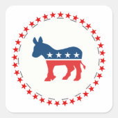 Democratische ezel vierkante sticker (Voorkant)