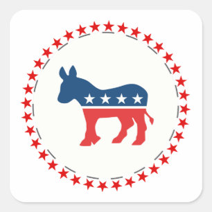 Democratische ezel vierkante sticker