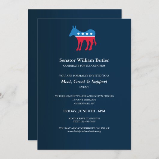 Democratische fondsenwerving kaart (Voorkant / Achterkant)