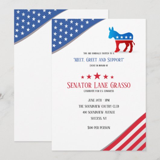 Democratische Fundraiser Kaart (Voorkant / Achterkant)