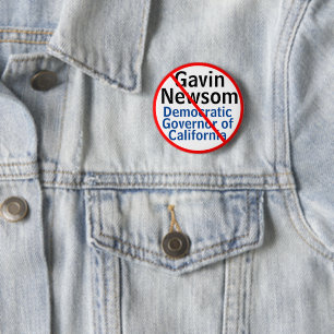 Democratische Gavin Newsom CA Gouverneur Ronde Button 5,7 Cm