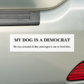 Democratische Hond Bumpersticker (Op auto)