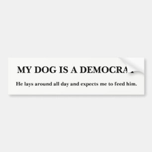 Democratische Hond Bumpersticker