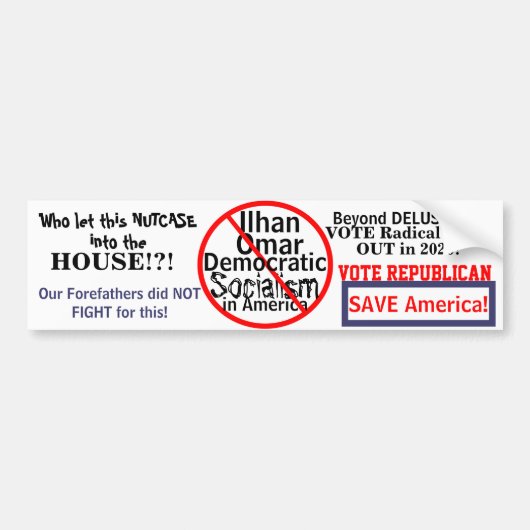 Democratische Ilhan Omar Democraat Edit JAAR Bumpersticker (Voorkant)