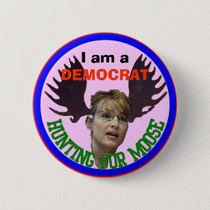 democratische jacht op moos ronde button 5,7 cm