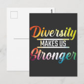 Democratische linkse diversiteit maakt me sterker briefkaart (Voorkant / Achterkant)