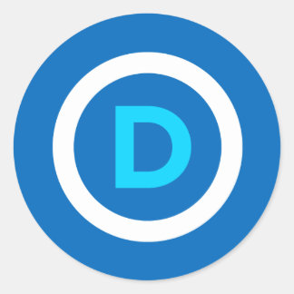 Democratische Logo-Stickers Ronde Sticker
